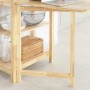 SoBuy Esstisch mit Regalen Klapptisch Schreibtisch 98x126x60cm Natur FWT70-N_5
