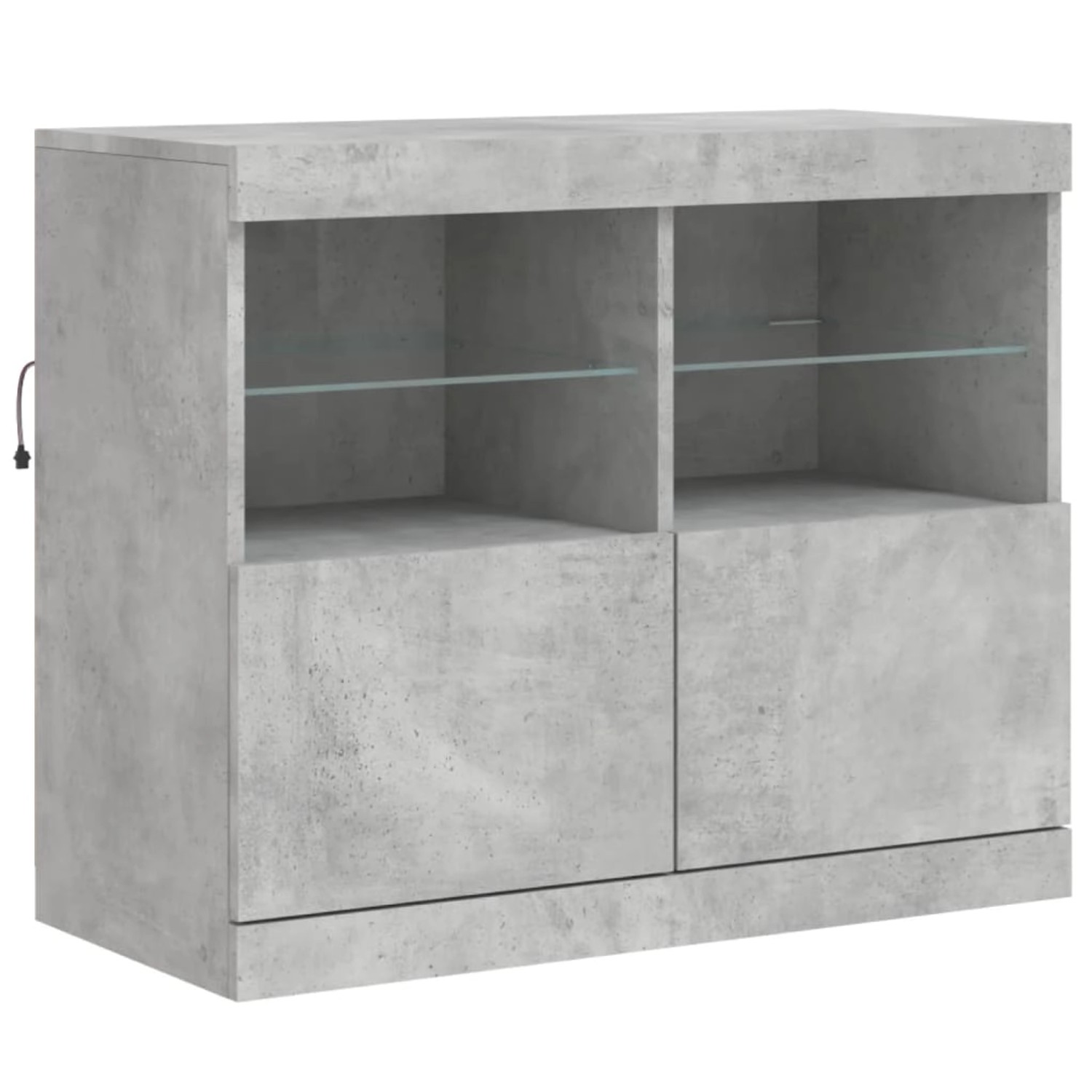 vidaXL Sideboard mit LED-Leuchten Betongrau 81x37x67 cm 836661