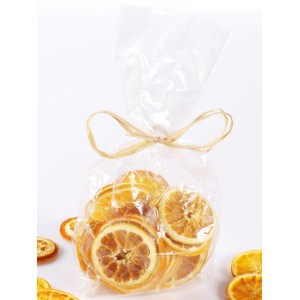 Deko-Beutel mit getrockneten Orangenscheiben (75g) für weihnachtliche Dekorationen.