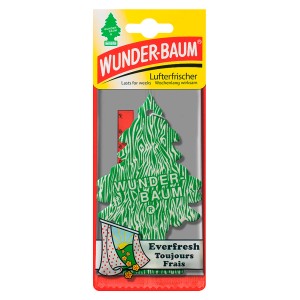 Wunderbaum Lufterfrischer Everfresh für Auto, grüner Duftbaum in Verpackung.