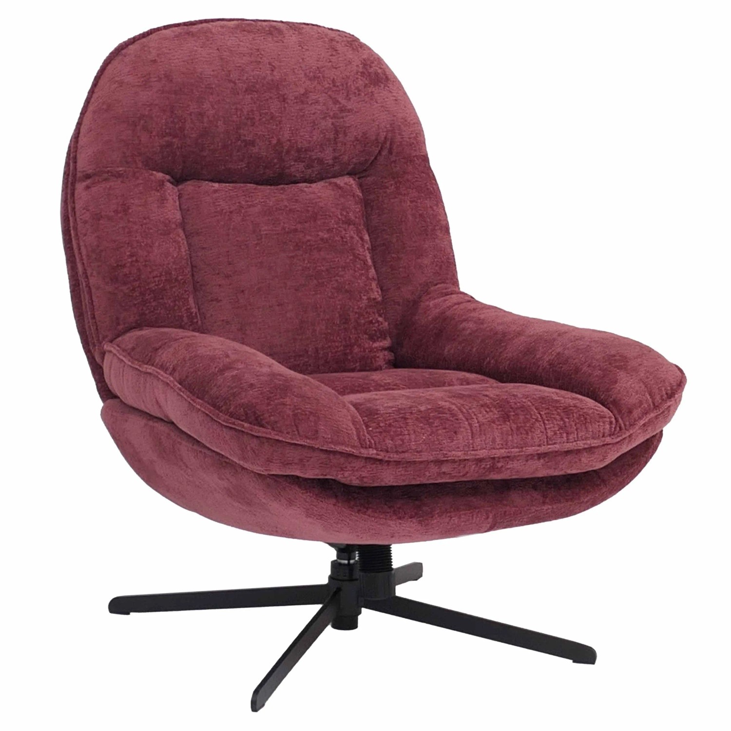 Mcw Relaxsessel P32 Drehbar Metall Stoff/Textil Chenille Beere