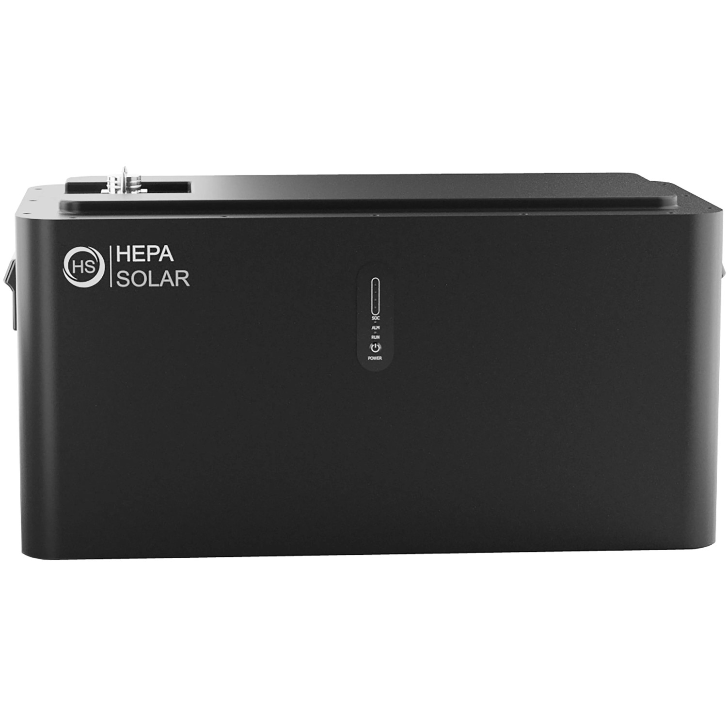 Schwarzes Hepa Solar Powercube 2.200 W Erweiterungsmodul für Balkonkraftwerke.