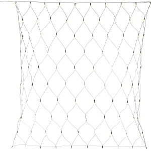 LED-Lichtnetz mit 200 warmweißen LEDs und grünem Kabel, 1 m x 2 m, für stimmungsvolle Außenbeleuchtung.