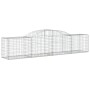 vidaXL Gabionen mit Hochbogen, 11 Stk, 300x50x60/80 cm, aus verzinktem Eisen.