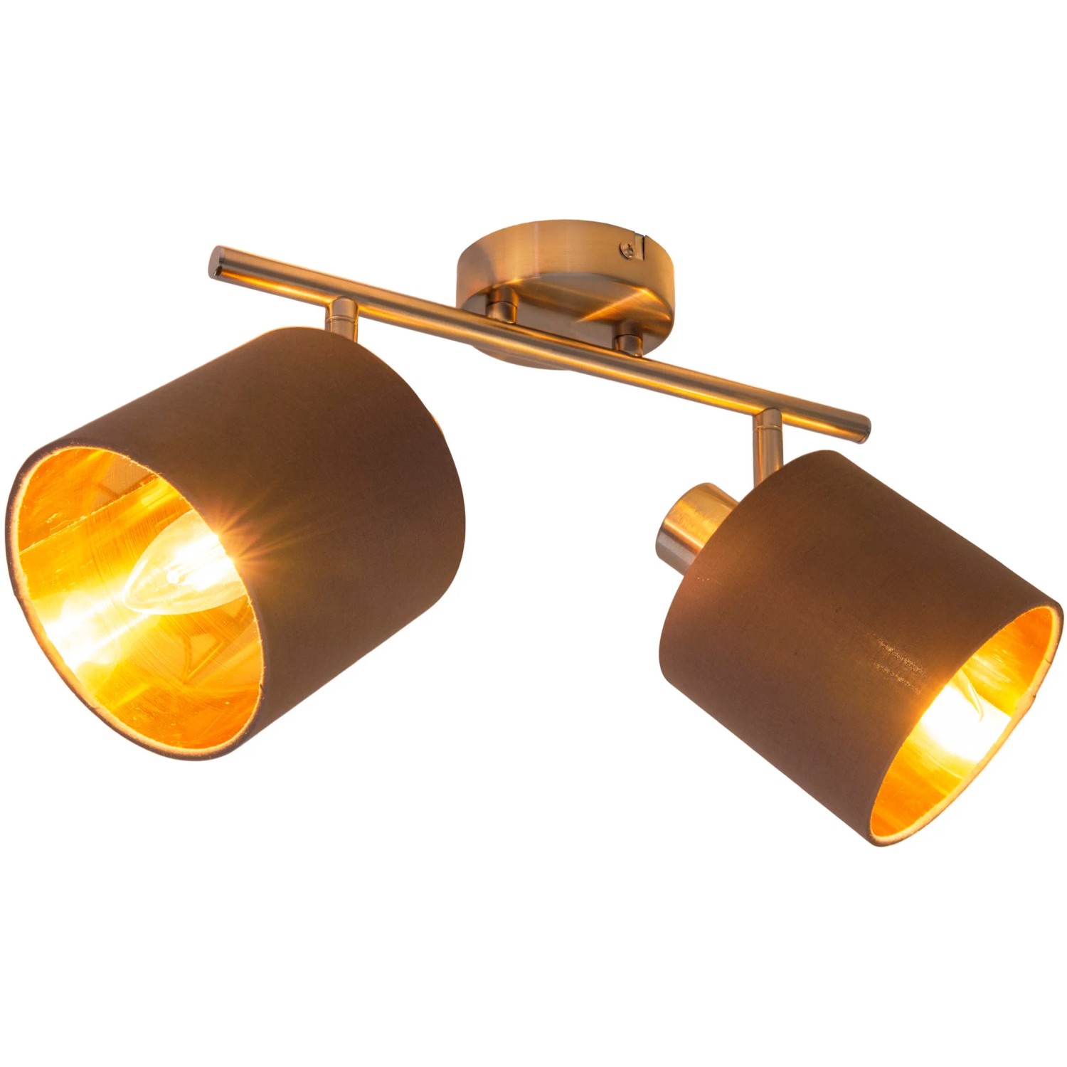Näve Wand- und Deckenleuchte Maron, 2-flammig, goldene Innenseite.