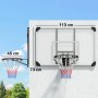 SPORTNOW Basketballkorb zur Wandmontage: transparentes Backboard (113x73 cm), schwarzer Stahlring (45 cm), rot-weiß-blaues Netz.
