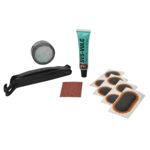 Tip-Top Flickzeug Set TT00 mit Lochfinder, Reifenheber, Flicken und Vulkanisierlösung.