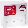 LED Lichterkette mit silbernen Metallsternen, 10 warmweiße LEDs für den Innenbereich.