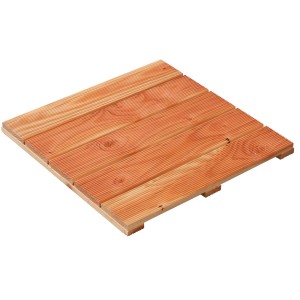 Holzfliese Douglasie Natur, 50x50 cm, geriffelte Oberfläche für Terrasse und Balkon.