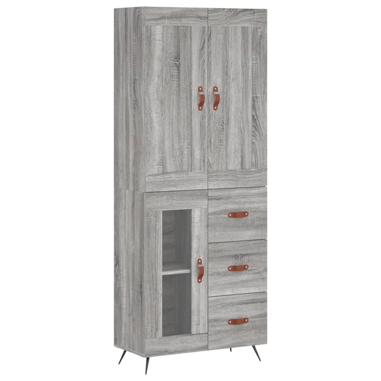 vidaXL Highboard Grau Sonoma 69,5x34x180 cm Holzwerkstoff 3199919 günstig online kaufen