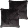 2er-Pack Bestlivings Dekokissen, schwarze Kuschelkissenbezüge 45x45 cm mit Reißverschluss.