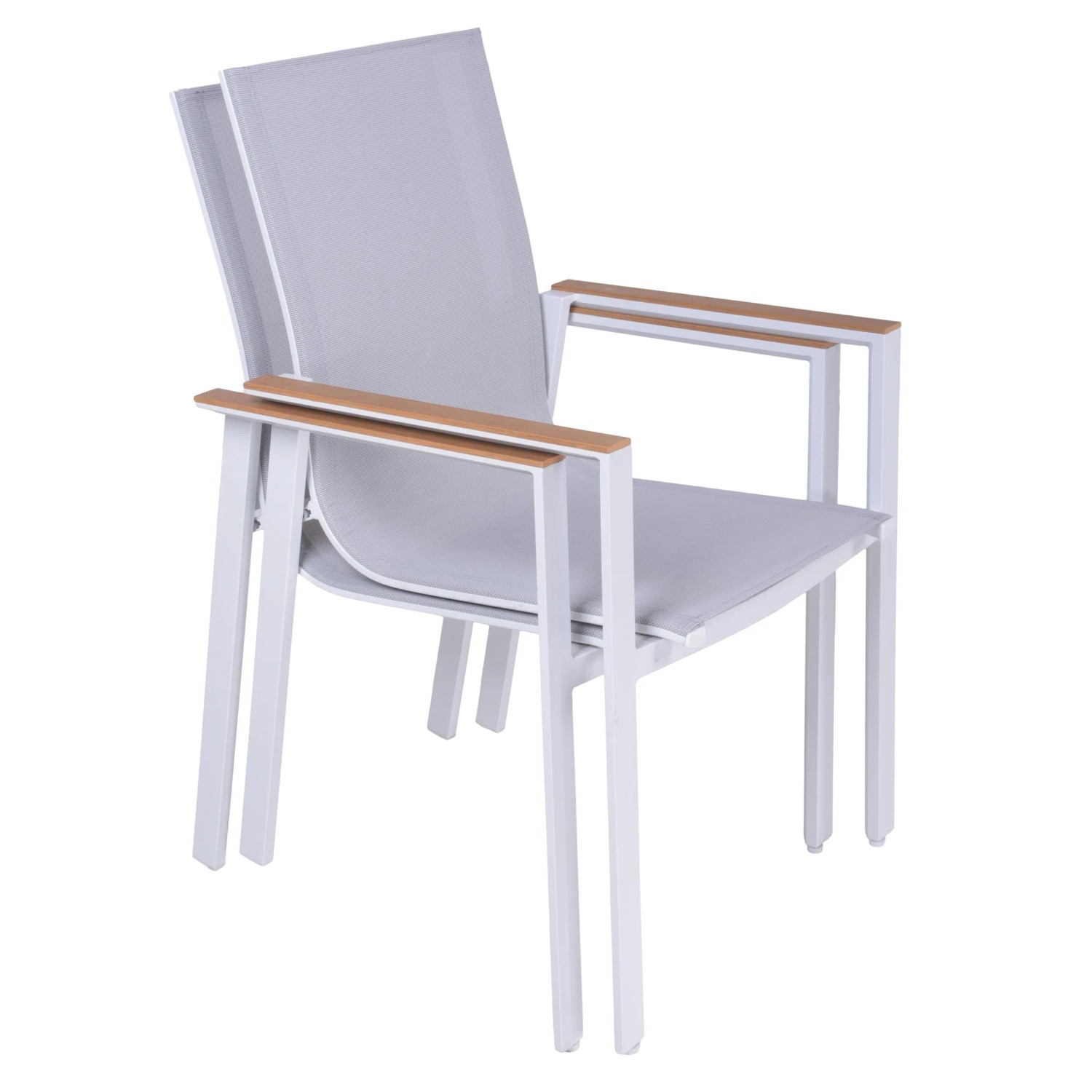 DELUKE Gartenstuhl 2er Set JULIAN Kunststoff Natur Stapelstühle Wetterfest Gartenstühle Outdoor Essstühle