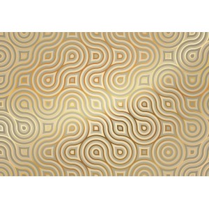 Komar Fototapete Meander mit goldenem, verschlungenem Muster für Wandgestaltung.