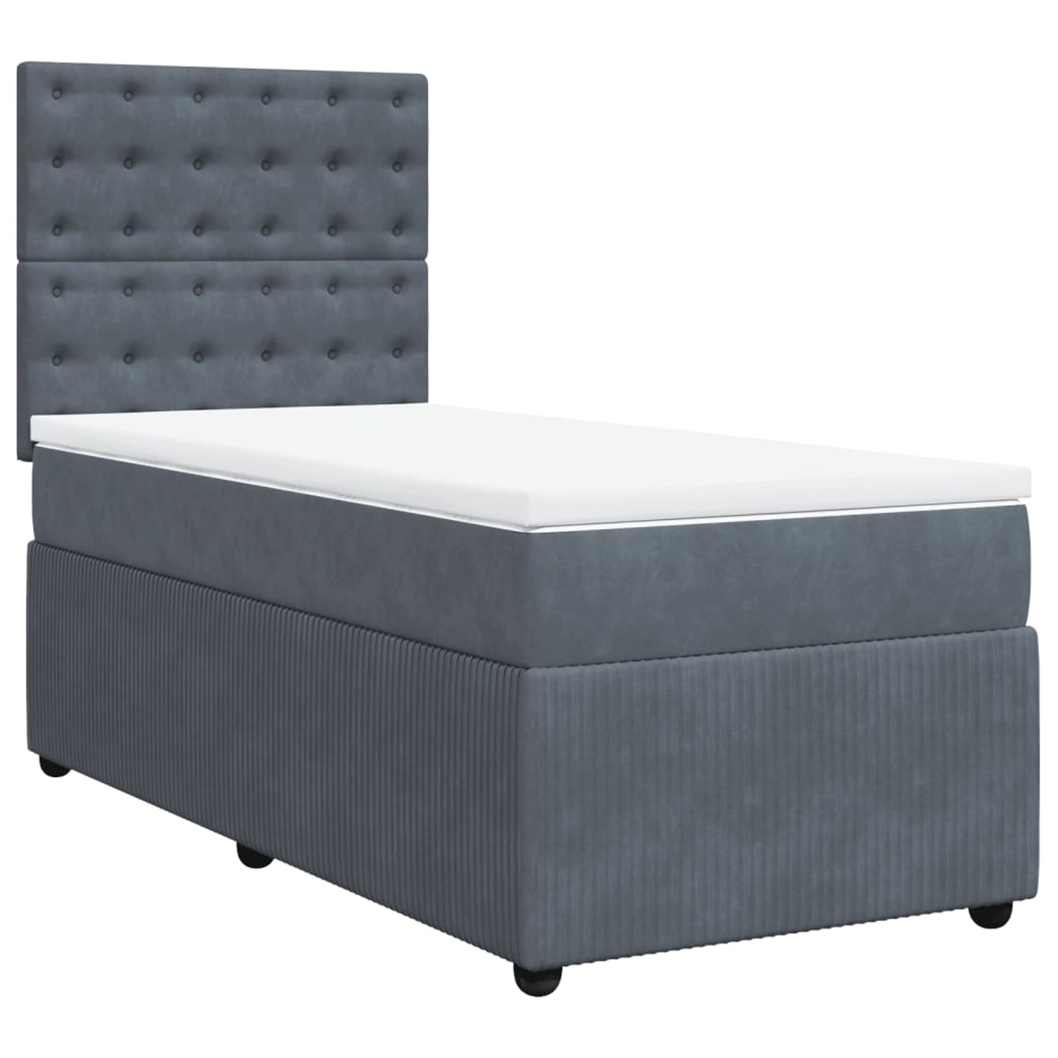 vidaXL Boxspringbett mit Matratze Dunkelgrau 90x200 cm Samt2098769 günstig online kaufen