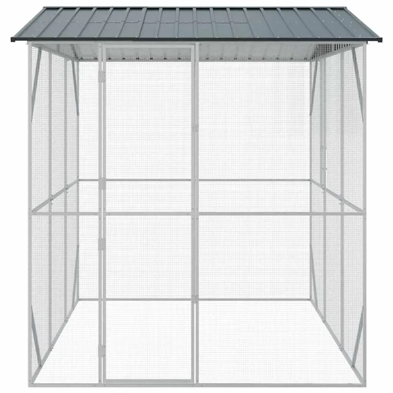 vidaXL Vogelkäfig Anthrazit 227 x 310 x 247 cm Verzinkter Stahl 3325160_5