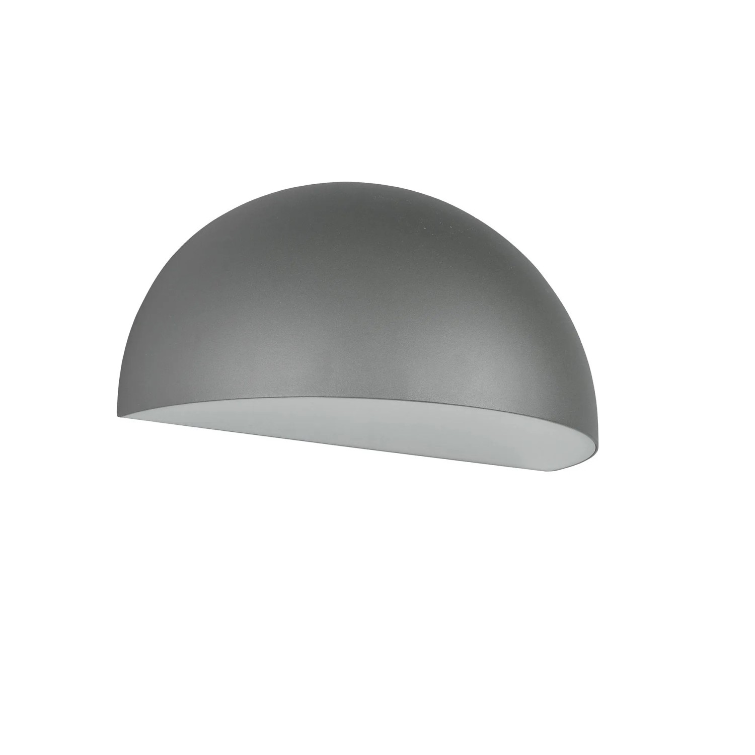 Anthrazitfarbene Trio LED-Außenwandleuchte Maas, halbrunde Form, 27 x 14 x 15,5 cm.
