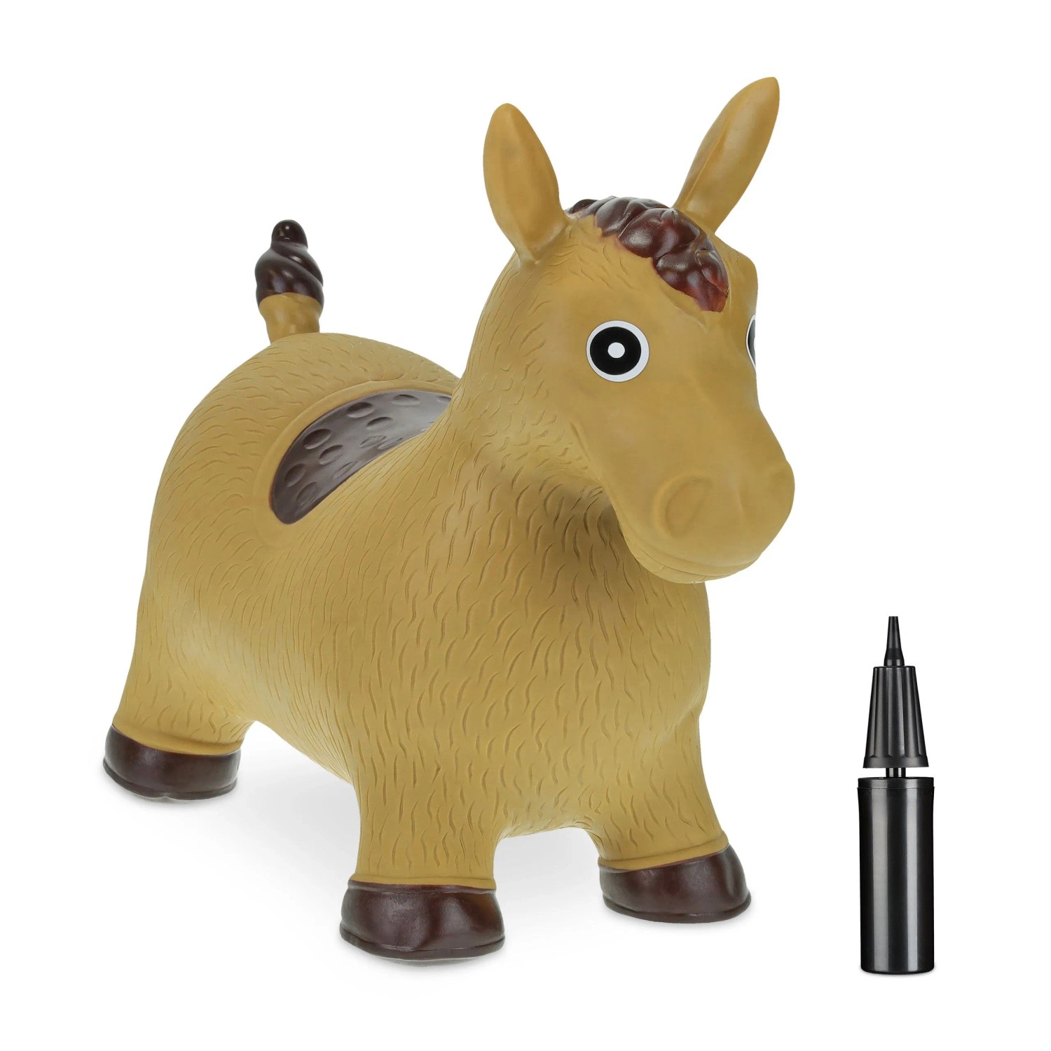 Relaxdays Hüpftier Pferd PVC Hellbraun Aufblasbar 46 cm x 25 cm x 53 cm 1,4 kg
