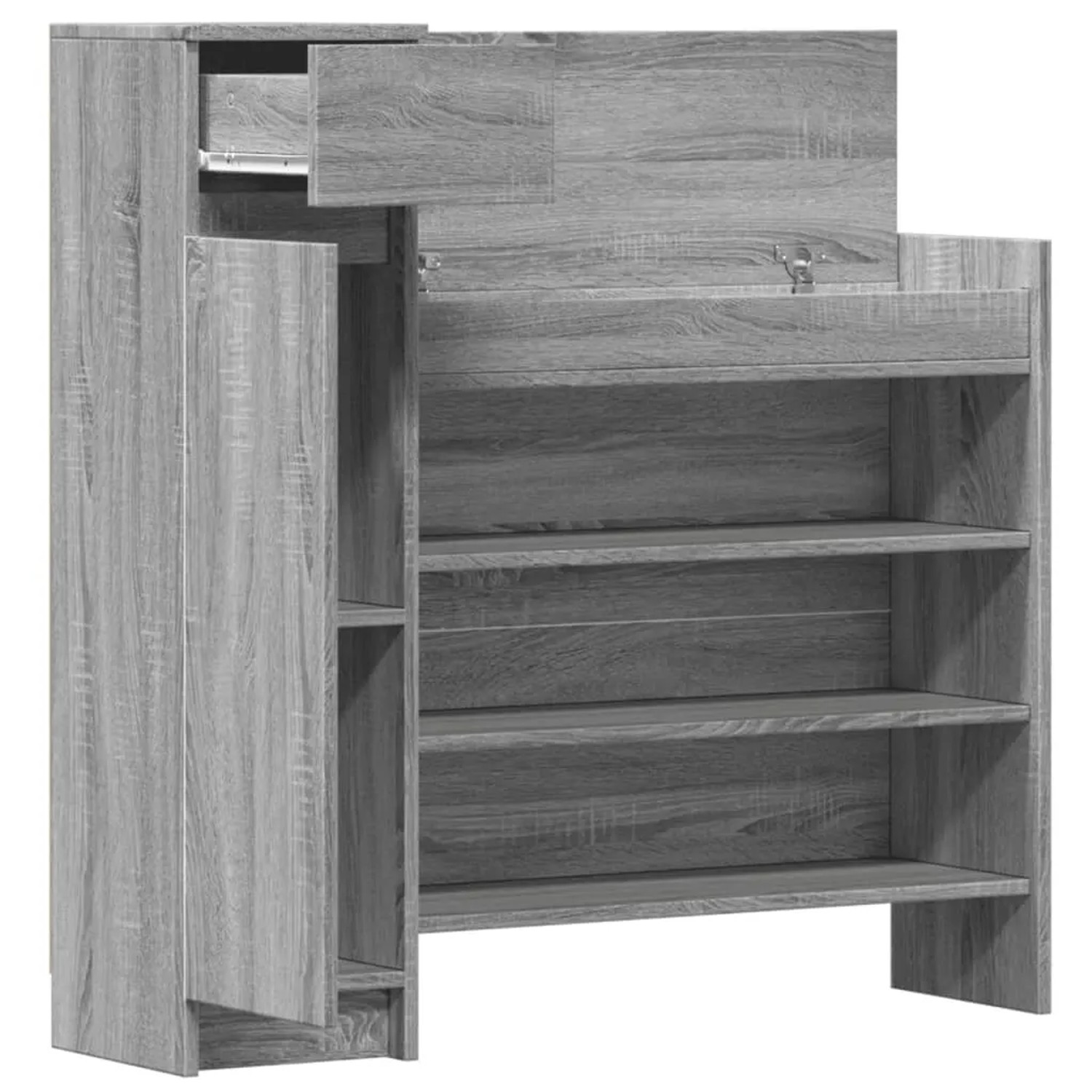 vidaXL Schuhschrank Grau Sonoma 100,5x28x100 cm Holzwerkstoff 840427_5