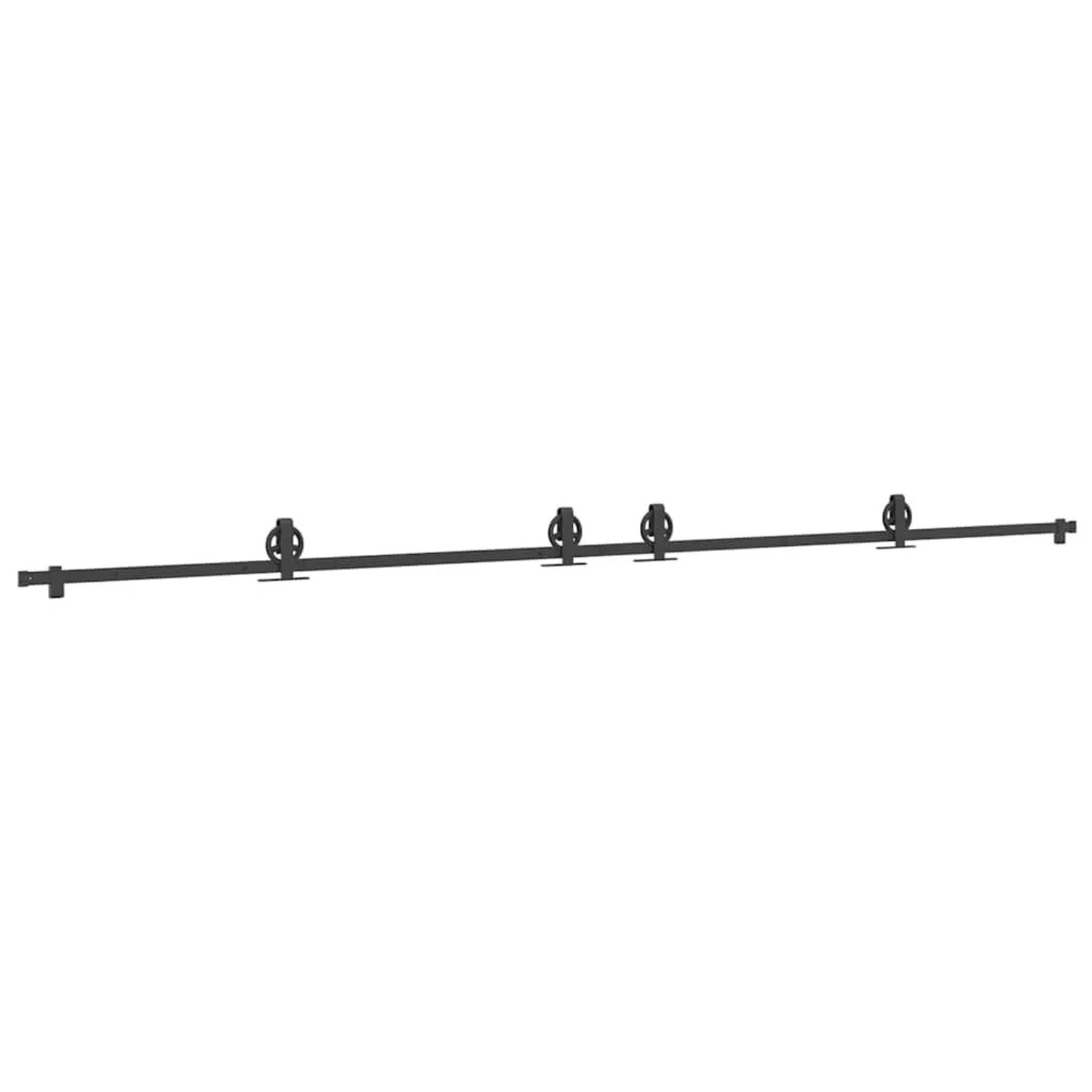 vidaXL Schiebetürbeschlag-Set 400 cm Stahl Schwarz 3295800