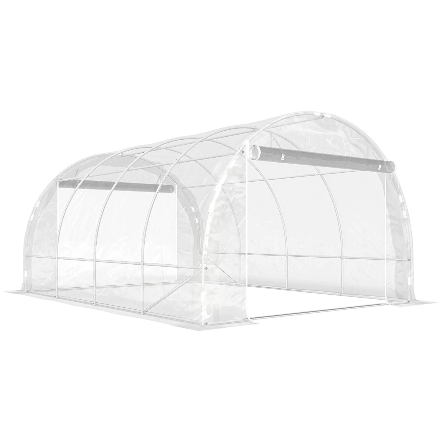 Furnicato Foliengewächshaus Mit Stahlrahmen 297b X 395t X 199h Cm Transparent Silber