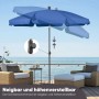 Sekey Balkonschirm 200 cm blau, neigbar und höhenverstellbar für Balkon & Garten.