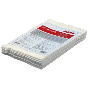 Stapel Baumwoll-Pflegetücher, geeignet zum Polieren und Reinigen von Holzoberflächen.