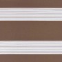 Braunes Doppelrollo aus Polyester mit blickdichten und transparenten Streifen, 60x200 cm.