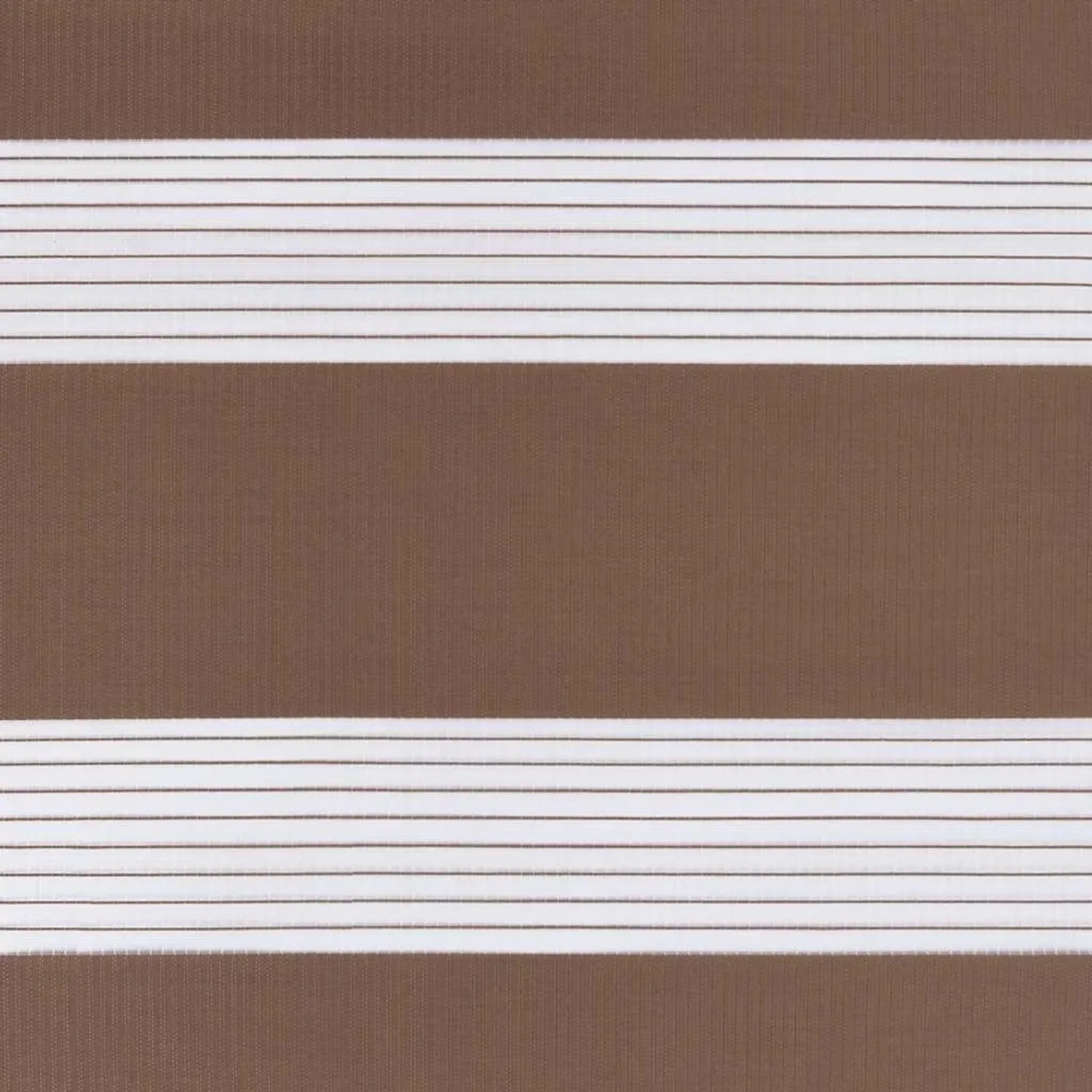 Braunes Doppelrollo aus Polyester mit blickdichten und transparenten Streifen, 60x200 cm.