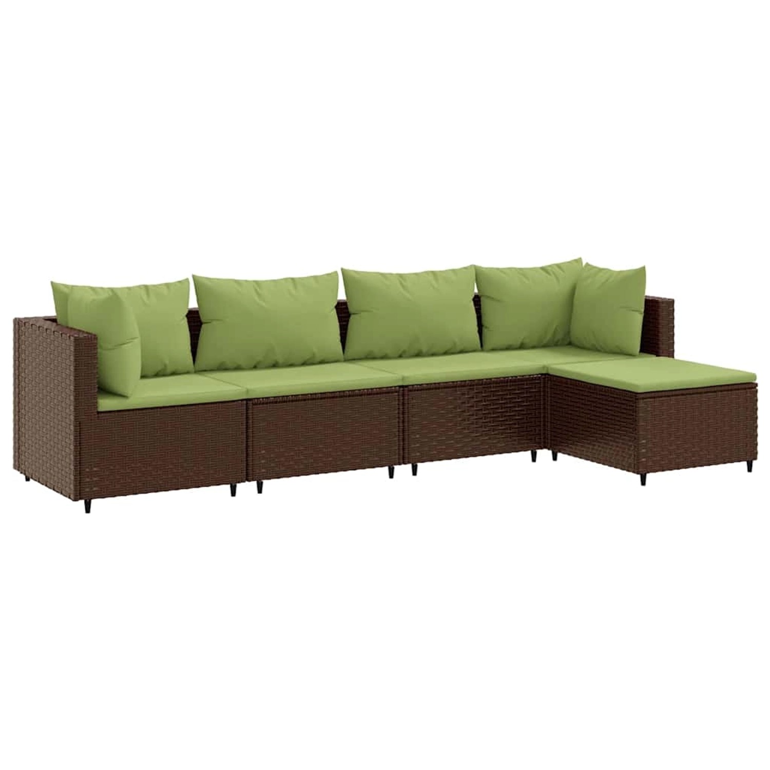 vidaXL 5-Tlg Garten-Lounge-Set mit Kissen Braun Poly Rattan 3308062