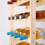Weinregal aus Kiefernholz, natur, für 44 Flaschen. Das Regal ist teilweise mit Weinflaschen bestückt.