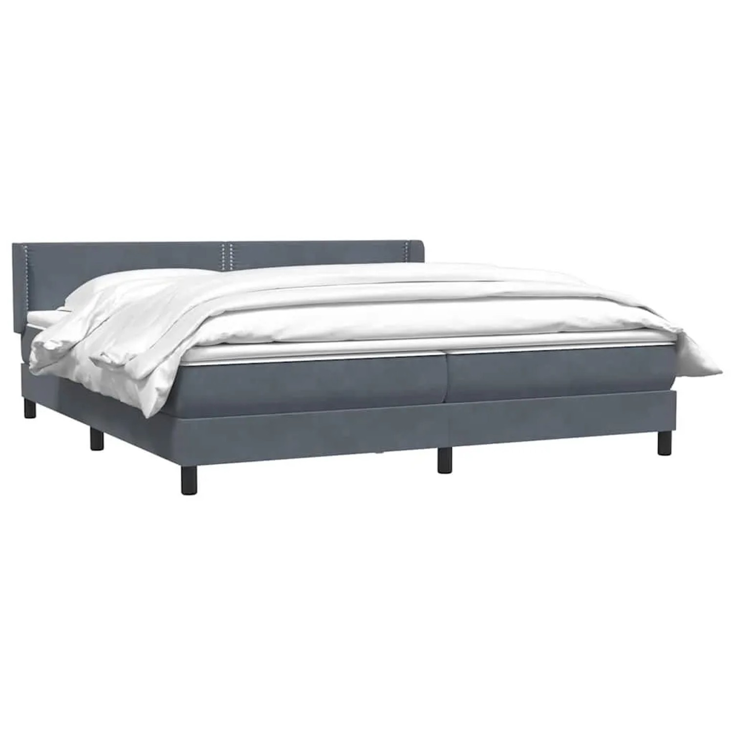 vidaXL Boxspringbett mit Matratze Dunkelgrau 180x210 cm Samt 3318040 günstig online kaufen