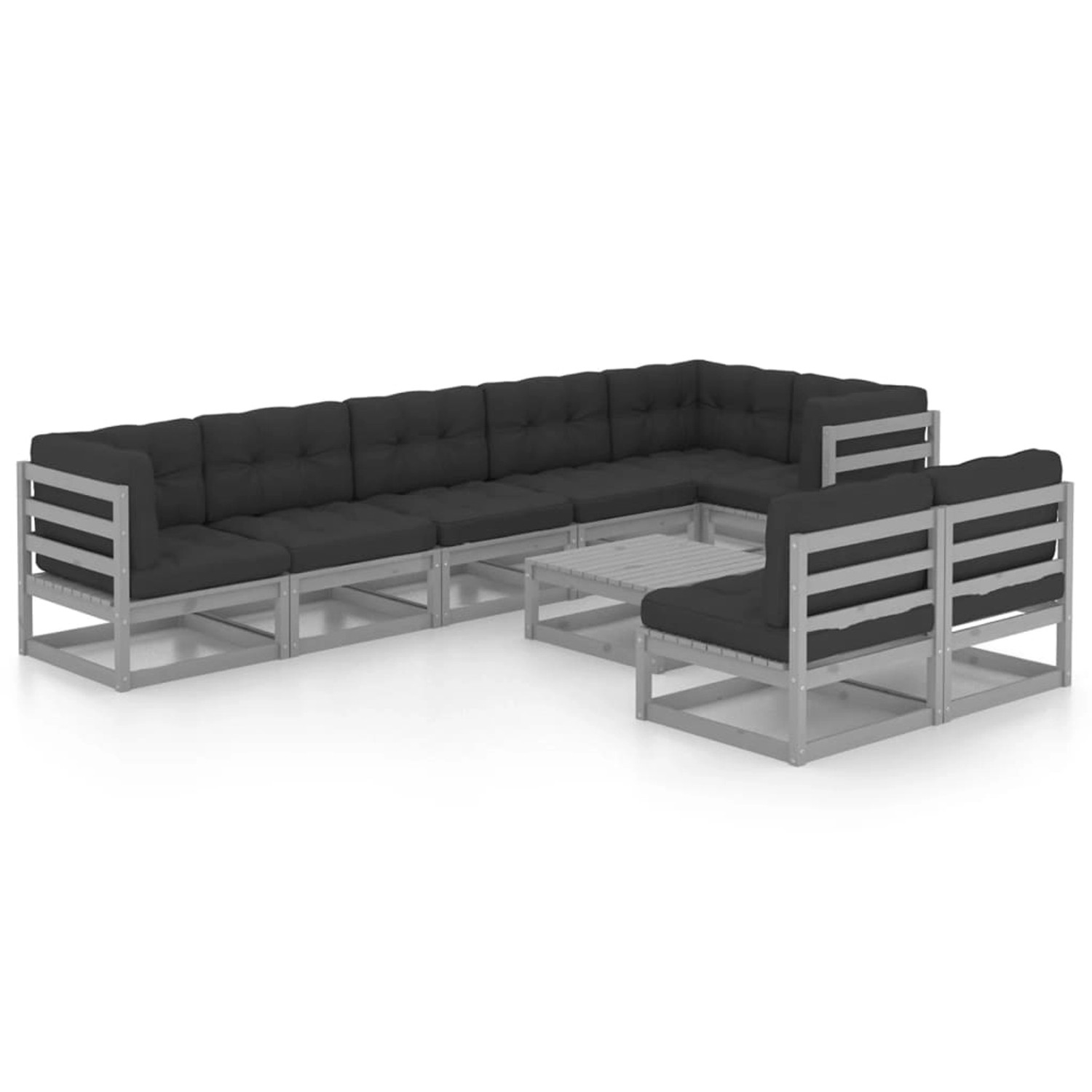 Thumbnail - vidaXL 9-tlg Garten-Lounge-Set mit Kissen Kiefer Massivholz Modell 60