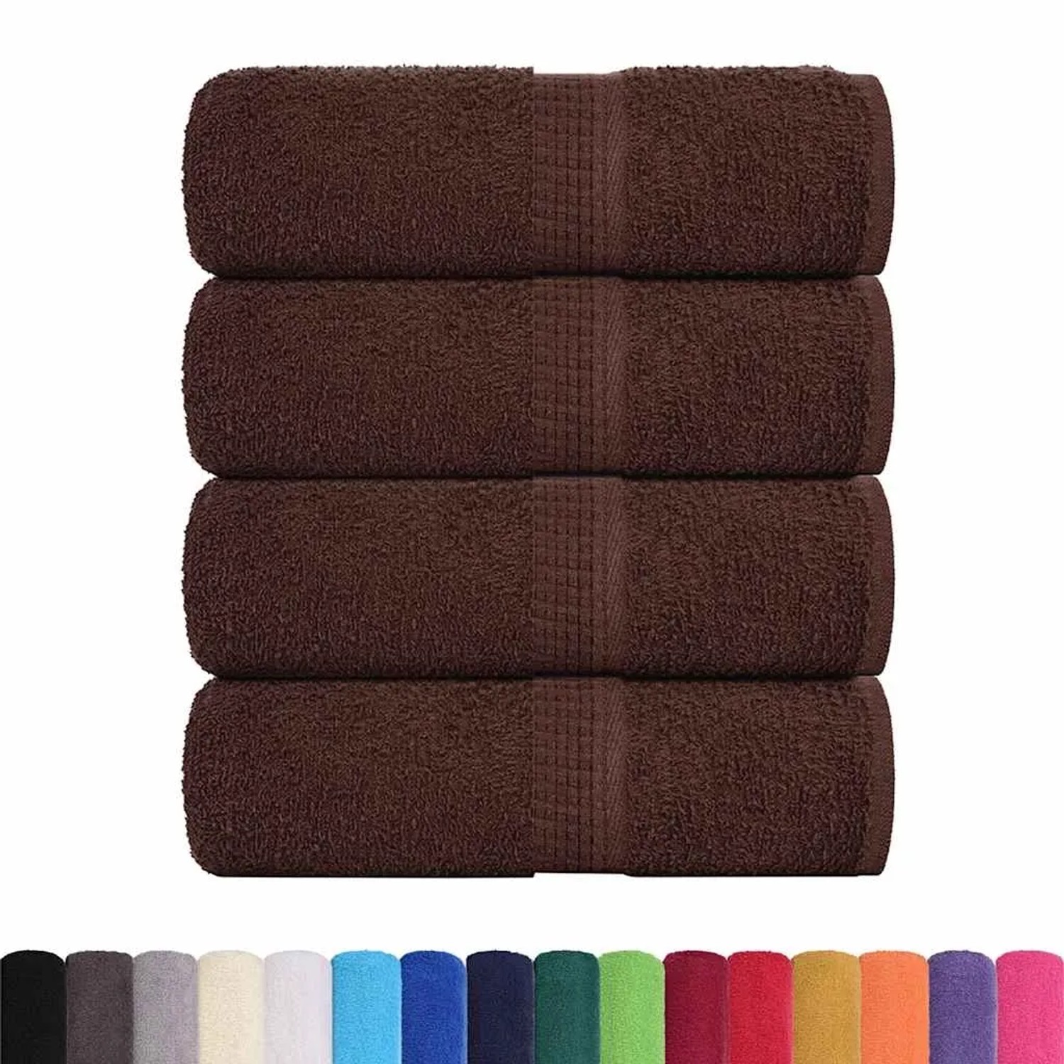 vidaXL Gästetücher 4 Stk Braun 30x50 cm 360 g/m² 100% Baumwolle 136756