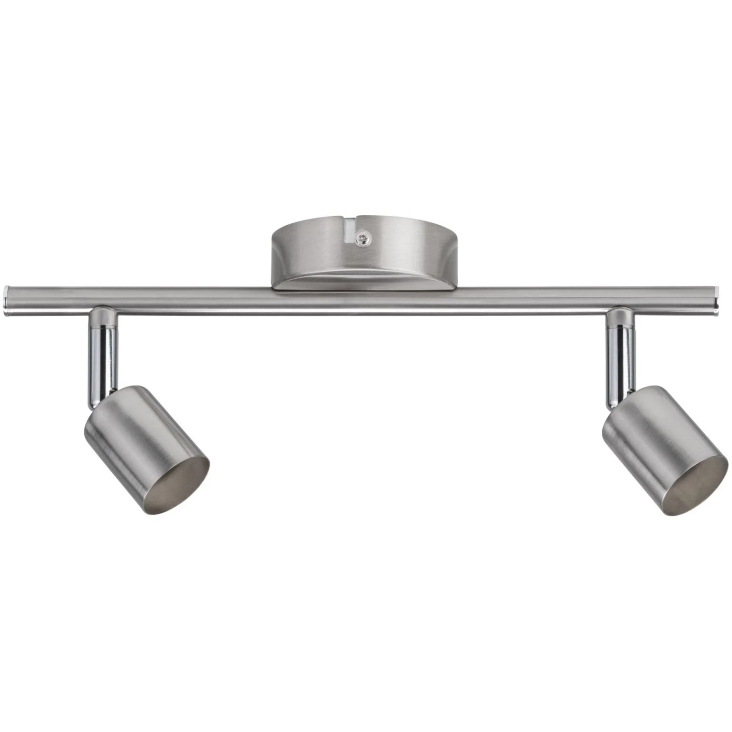 Spotlight mit 2 GU10 Fassungen, Nickel matt, aus Metall. Wandlampe, zweiflammig.