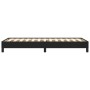 Schwarzes vidaXL Bettgestell (90x190 cm) aus Kunstleder mit Lattenrost.