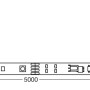 Technische Zeichnung Ledvance LED-Strip Flex RGB, 500cm, mit Maßen. LED Streifen für indirekte Beleuchtung.