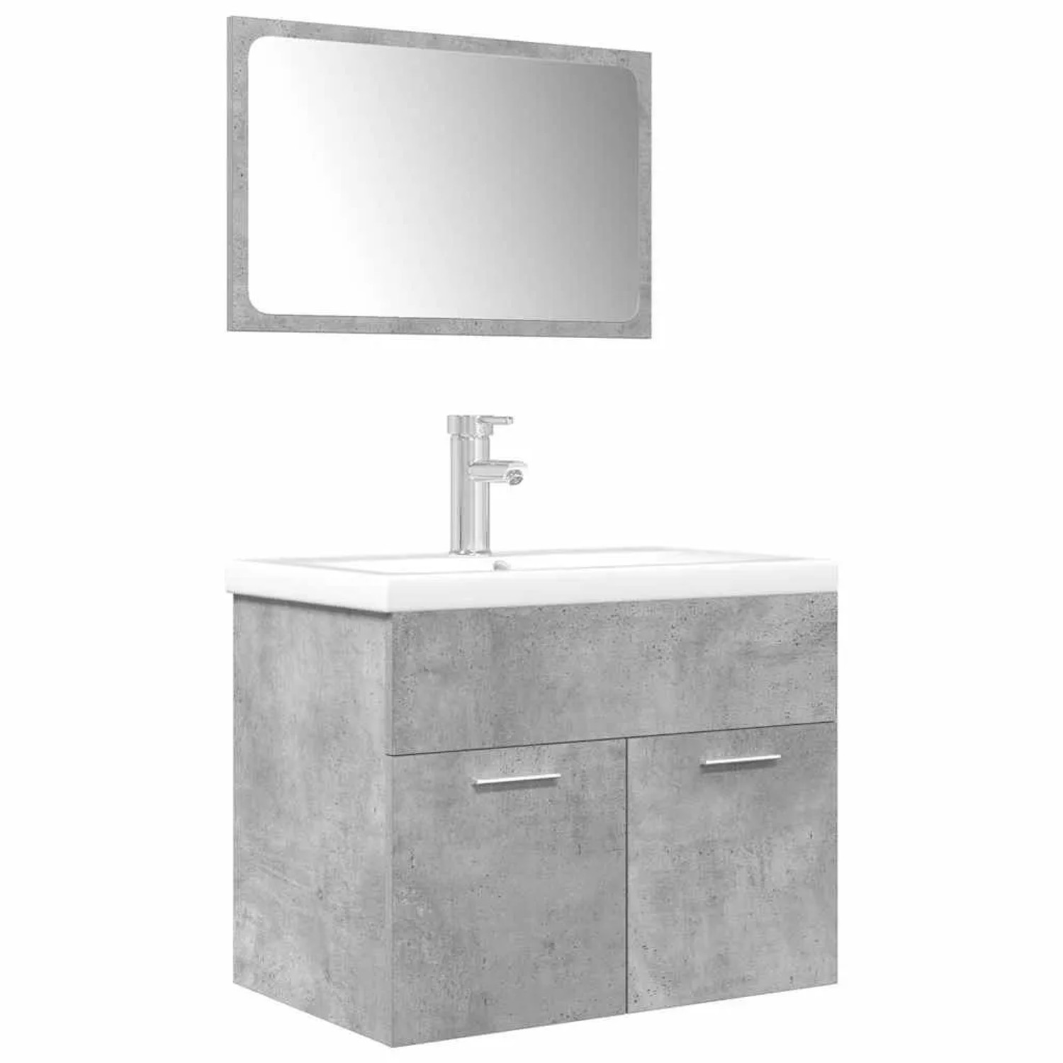 vidaXL 3-Tlg Badmöbel-Set Betongrau Holzwerkstoff 3324893 günstig online kaufen