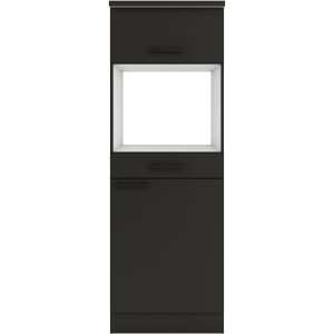 OPTIFIT Madrid420 Geräteumbauschrank, 60 cm, Anthrazit Matt, für Mikrowelle und Vorräte.