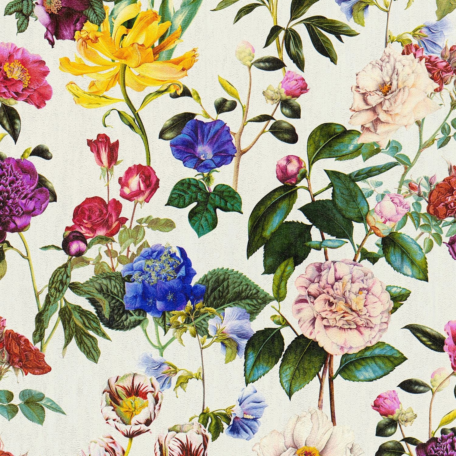 PROFHOME 373361-GU Exklusive Luxus Tapete Blumen Matt Creme Grün Gelb 0,53 günstig online kaufen