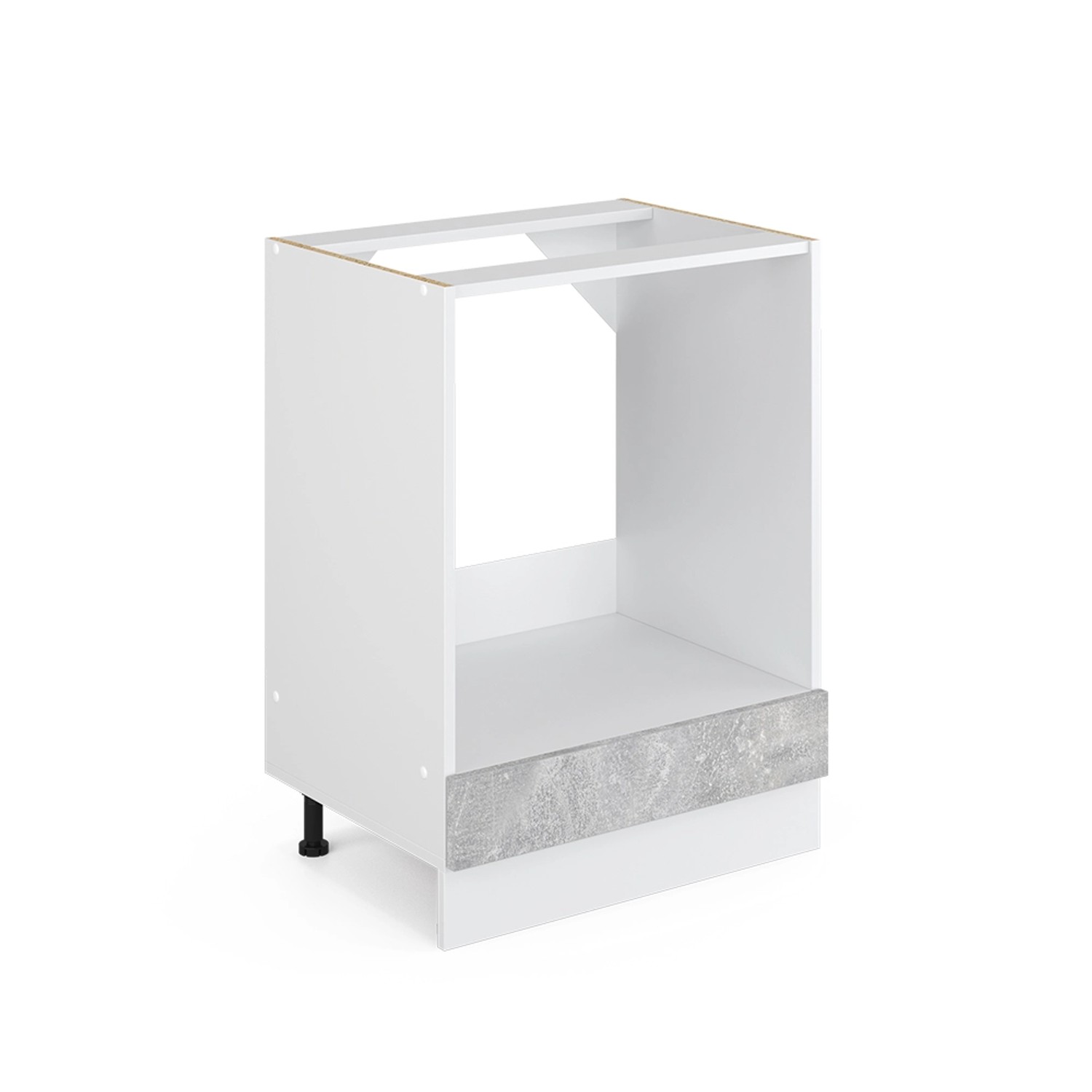 Vicco Herdumbauschrank R-Line Herdschrank Beton/Weiß 60 cm ohne Arbeitsplatte
