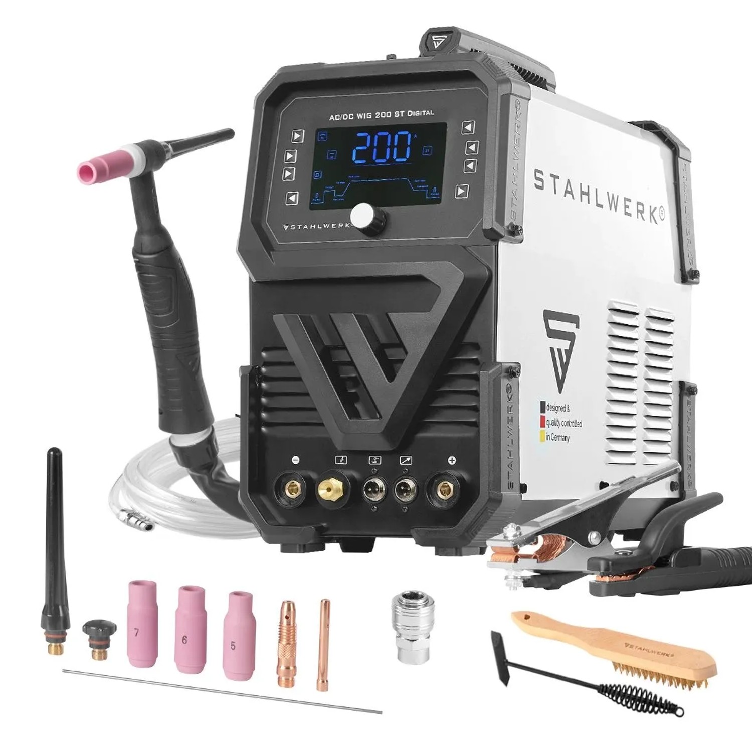 STAHLWERK Schweißgerät ACDC WIG 200 Puls ST 200 A WIG MMA Alumodus Pulsfunktion