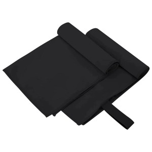 Zwei schwarze Sporthandtücher (50x30 cm) aus Polyester/Polyamid von vidaXL.
