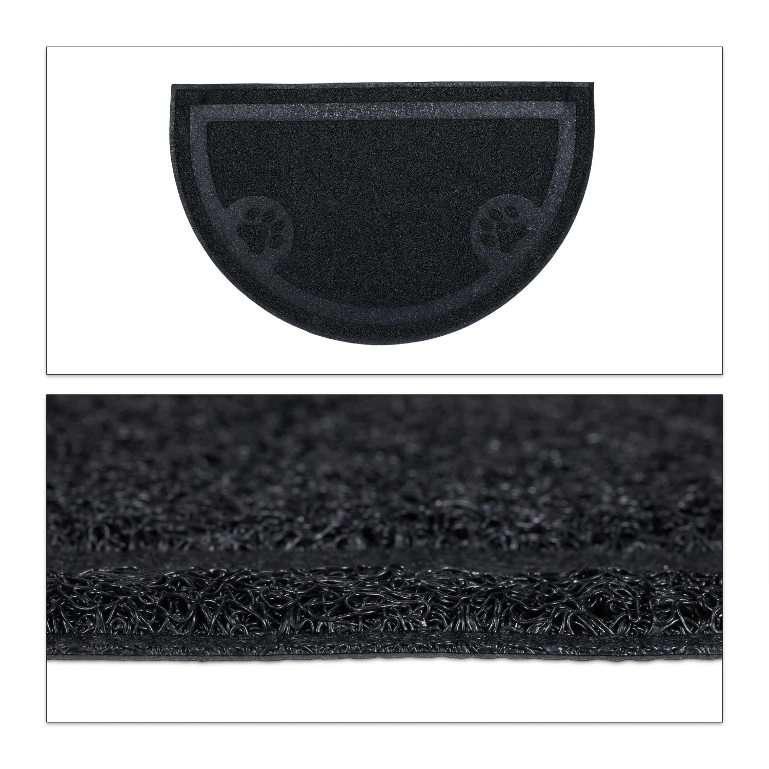 Relaxdays Katzenklo Matte PVC Schwarz Rutschfest 40 cm x 59 cm 400 g