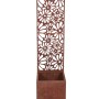 DELUKE Pflanzkübel LENA mit Deko-Sichtschutz Rostbraun Stahl Blumenkübel mit Rankhilfe Pflanzkasten_2