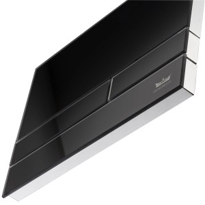 Kronenbach Betätigungsplatte Plantec 2.0 Cube 60, Glas schwarz/Chrom, für WC-Spülkasten.