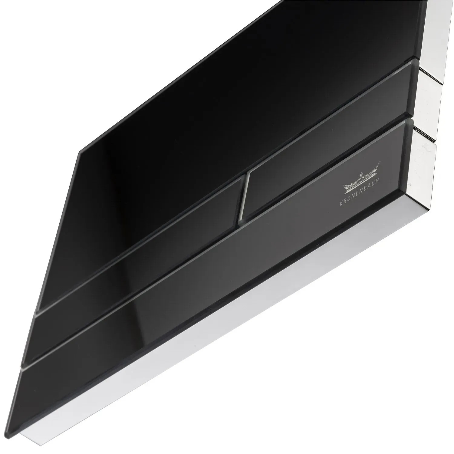 Kronenbach Betätigungsplatte Plantec 2.0 Cube 60, Glas schwarz/Chrom, für WC-Spülkasten.
