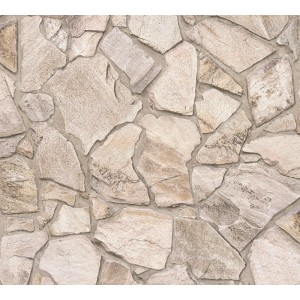 A.S. Création Vliestapete in Beige mit Bruchsteinmauer-Design. Dekorative Tapete mit Steinmuster.
