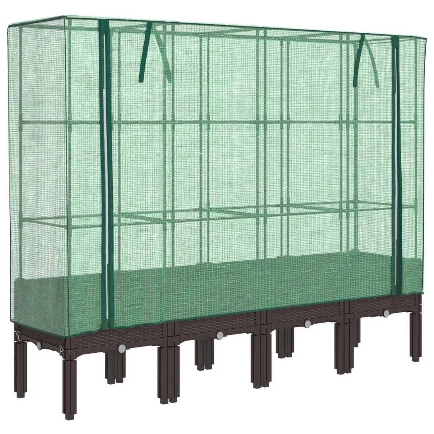 Furnicato Hochbeet Gewächshausaufsatz Braun 160 X 40 X 140 Cm