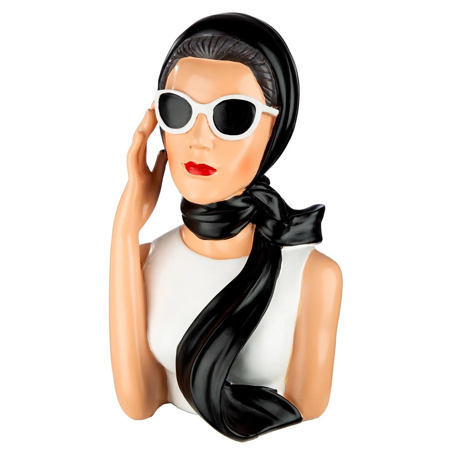 Gilde Figur Lady Audrey Schwarz Weiß 27,5 cm x 17,5 cm