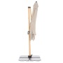 Doppler Ampelschirm Alu Wood 300x220 cm Natur, mit Kurbel und Schirmständer.